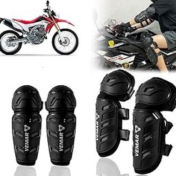 Auto Pearl Motorcycle Knee Shin Guards Elbow Pads, 4 in 1 Monstor Style Knee Shin Safe Protection Armor for Moto Cycling Racing compatible with CRF 250 L (Black, 4Pcs)-image-83