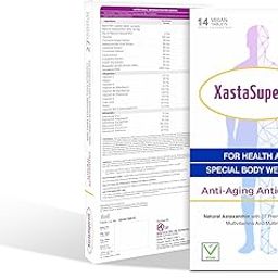 XastaSupervit Anti-Aging Antioxidant Supplement, Vegan Tablets with Natural Astaxanthin, 27 Premium Antioxidants, Multivitamins and Minerals, 14 Tablets-19