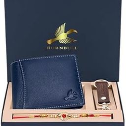 Rakhi Gift Hamper for Brother | Themes Navy Men's Leather Wallet, Keyring and Rakhi Combo Set for Brother | Rakhi with Wallet-image-15