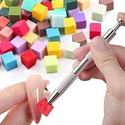 Nail Sponge 1 Metal Grabber with 50 Pcs Mini Replaceable Nail Sponges Blocks for Ombre Nail Art, Stamping Tools Nail Art Tools Nail-54