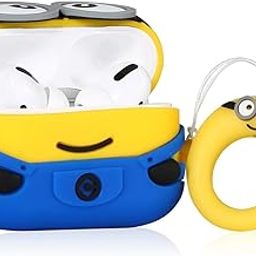 ACH100 AirPods PRO 2ND Generation Silicone 3D Design Case Cover with Anti-Lost Metal Keyring Compatible for Apple AirPods PRO 2 Gen (AIRPODS PRO 2ND Cartoon CASE Cover, Yellow Cartoon Mini)-image-14
