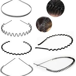 BHARATGAURAV 4 Black Flexible Metal Wavy Hair Band Spring Band Hoop Daily Use for Unisex Men Women-42