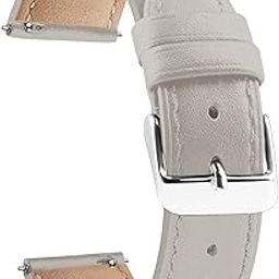 ACM Watch Strap Leather Belt 20mm Compatible with Garmin Vivomove Hr Smartwatch Casual Classic Band White-image-48