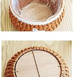 ATORSE PP Material Plant Basket Flower Pot for Farmhouse Lightweight Storage Basket Khaki L-image-7