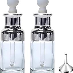Luxury Clear Glass Dropper Bottles - Thick 2oz (50ml) Leakproof Eye Dropper Bottles for Essential Oils, Perfumes, Face Serums, Beauty & Personal Care, Tinctures, Travel (2oz. Silver)-image-32