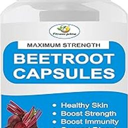 Fitness Prime Beet Root 800mg Capsules- Nitric Oxide Boost for Blood Pressure, Circulation & Heart Health Support - Non-GMO Superfood Supplement (60 Capsules (Pack Of 1)-21