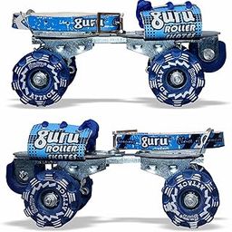 GURU Roller Skates, Attack Roller Skates for 6 to 14 Years Age Adjustable Quad Roller Skates (Blue)-image-33