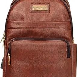 Vegan Leather Mature Unisex Laptop Backpack-image-40