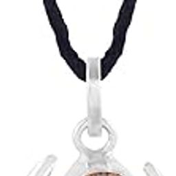 Silver Plated Half Moon Shape Chand Moti Pendant Locket with Black Thread For Kids, Men and Women-image-20