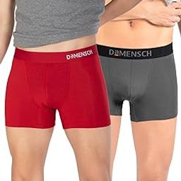 Men's Modal Trunks (Pack of 2) (DAM-ER-MIX-T-WG-TR-PACK-2-M_Wilsen Grey, Tango Red_M)-32