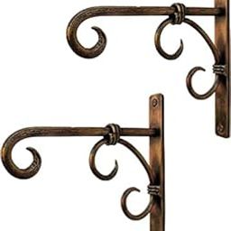 CRAFTCASTLE Metal Plant Hanger Wall Hanging Plant Hook for Bird Feeders Planters Lanterns Wind Chimes Hanging Baskets Ornaments String Lights Indoor Outdoor Balcony etc. Golden Pack of 2-image-42