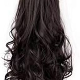 ALX Synthetic Wavy/curly Ribbon tie up Wrap around Ponytail Long Hair Extension , Pack of 1 juda choti wig, Punjabi Parandi /Braid Hair Accessories For Women/Girls Brown-image-37