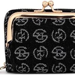 Women's Zip-Around Wallet with text Pattern, Multi-Card Slots and Coin Holder-26