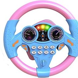 Monali Creation Steering Wheel Toy simulate Driving car Copilot Steering Wheel Electric Baby Toys with Sound Driving Vocal Toy Kids Musical Educational Stroller (Pink)-image-96