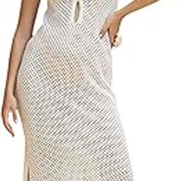 Off-White Crochet Sleeveless Beach Midi-image-32