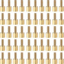 YOKIVE 100 Pcs M2.5 Standoff Screws, Brass Hex PCB Standoffs, Keep Height Consistent, Great for Motherboard (Gold Tone, 4mm+6mm)-picture-23