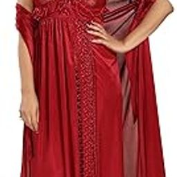 Women's Satin Solid Maxi Length Nighty with Robe (Size - Free Size) (Nightwear Set Pack of 2)-picture-13