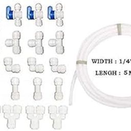 Ro Push fit Connector,Push to Connect Water Tube Fitting Ball Valve,Tee,Straight Union,E-blow Union Tube Fitting, 5 Meter 1/4" Pipe for Ro Water purifiers Set - 26 Pcs-image-34