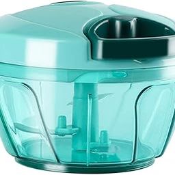 Cambom Mini Manual Food Processor Vegetable Chopper, Mixer, Blender For Garlic, Onion, Herbs With 3 Sharp Blades For Salsa, Salad, Pesto, Coleslaw (Blue)-10