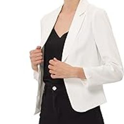Women's Open Front Office Work Business Casual Crop Suit Blazer Jacket-13