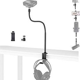 Facecam Pro Webcam Stand, 24-Inch Clamp Mount Holder with Headphone Hook Compatible with Elgato Facecam, Facecam pro Webcams-image-26