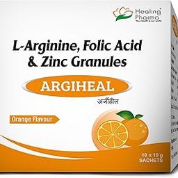 Healing Pharma - ARGIHEAL L-Arginine Powder Sachets - Sugar Free | Pre-workout Supplements for Men & Women | L-Arginine Supplement Powder | Orange Flavour - 10g (Pack of 10)-18
