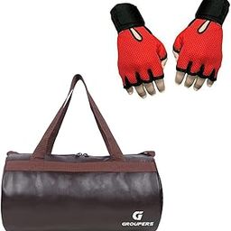 Combo Set of Duffle PU Leather Bag with GloveslDuffle Bags Travel (Brown)-image-28