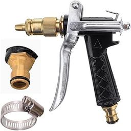 IKTU® Hose Nozzle Water Spray Gun Metal Body with Plastic Handle for Gardening, Watering Plants, Car & Bike Wash-image-10