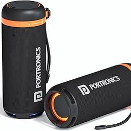 Portronics 15W Breeze 7 Wireless Bluetooth Speaker with Rotational Volume Control, Upto 6 Hours Playtime, Bluetooth 5.4V, Passive Bass Radiator, TWS Mode, RGB LED Lights, Type C Charging(Black)-3