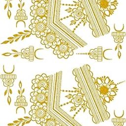 ORDERSHOCK Arabic Full Hand Flower & Bracelet Golden Mehndi Design for All Occasion, Simple Mehndi Sticker for Girls & Women-image-92