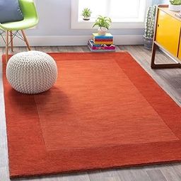 Singar Carpet Handwoven Collection Woollen Carpets Handmade Woollen Thick Modern Tuffted Pure Woollen Carpet for Living Room Bedroom 10 x 10 feet Round (300 X 300 CM) Rust-image-1