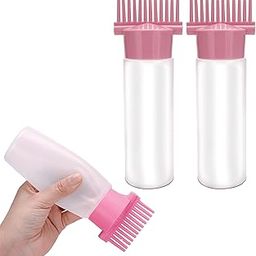 Hair Oil & Serum Applicator Comb Bottle for Scalp and Massager - Empty Dispenser Tool Applier for Head Oiling & Applying (2pcs) (Random Colour)-49
