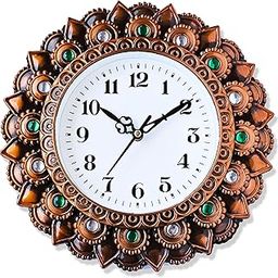 Analog Plastic Round Wall Clock for Home and Office Stone 10 inch Clock Watch-image-43