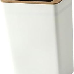 BESTOYARD Office Garbage Can Bathroom Waste Basket The Office Basket Decor Slim Garbage Bin Containers with Lids Nordic Decor Trash Can Open Trash Bin Bins with Lids Bamboo Cover Mini Wooden-35