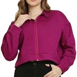 Premium Crop Zipper Hoodie Sweatshirt with Kangaroo Pocket for Womens and Girls-image-14