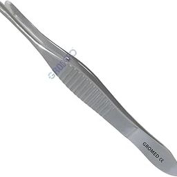 Gromed Epilation Forceps/Beer Cilia Forceps/Plucker/Hair Removal Tweezer, 8.5cm/3.3" - Rounded Platform Tip (SS) (Pack of 1)-image-1