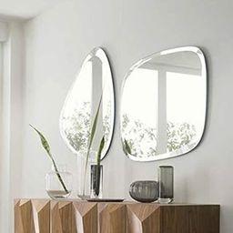 TINITALO Premium Glass Frameless Decorative Mirror for Wall Bathrooms Home Mirror Decor Mirror Size : 24X15 24X18 Set of 2 QG 33 (Unframed, Octagonal, Silver)-image-18