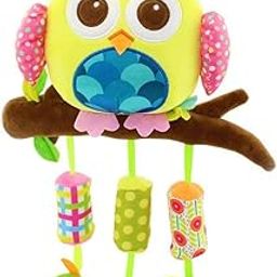 PRIWOXA Baby Crib & Stroller Plush Playing Toy Car Hanging Rattles (Yellow Owl),Infant, Polyester-image-69