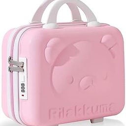 Mini Hard Shell Travel Luggage Makeup Vanity Case with Lock Password Zipper Bag for Women Portable Water Proof Carrying Suitcase Organizer (Rose Pink)-image-70