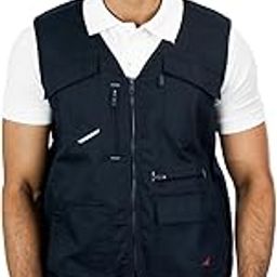 Atlanta Solid Navy Multi-Utility Workwear Multi Pocket Outdoor Hiking Utility Adventure Vest with Reflective Tape-image-95