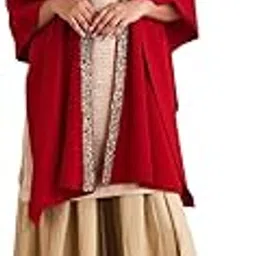 khaleej Women Vivian Stonework Cape (RED_Free Size)-picture-32