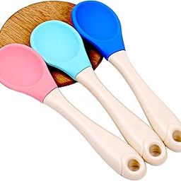 The Little Bunny Combo of Baby Feeding Spoon with Ultra Supple Silicone Tip for Newborn, Infants, Kids & Toddlers | BPA Free Safe Utensil | Self Feeding Weaning Spoon (Green, Blue & Pink) - Set of 3-image-85