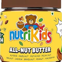 NutriKids All-Nut Butter - Made with 9 Premium Nuts & Coconut Sugar | Almond, Hazelnut, Walnut, Pistachio, Cashew, Pecan, Brazil Nut, Peanut & Macadamia | Healthy & Nutritious for Kids (250g)-image-62