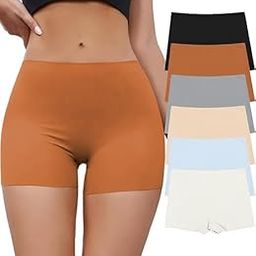 Seamless Boyshorts Panties for Women No Show Boxer Shorts Briefs Panties Soft Stretch Ladies Boy Shorts 3,6 Pack-image-75
