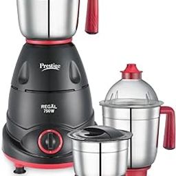 Prestige Regal 750W Mixer Grinder with 3 stainless-steel Jars|Appealing Design|Black and Red-image-21