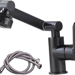 ARTISOUL® Bathroom Faucet Water Faucet Bath Single Handle for Office Restaurant Indoor Black with Pipe | Kitchen, Dining & Bar | Small Kitchen Appliances | Water Filters-image-73