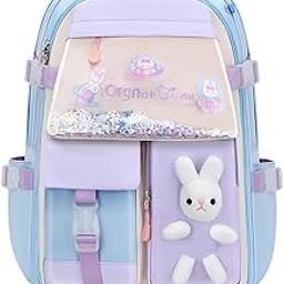Cute Bunny Backpack for Girls, Lightweight &Waterproof School Bag with Multiple Pockets, Kawaii Elementary Students Book Bag for Teen girls-image-51