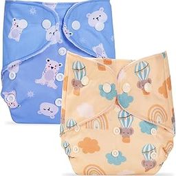 Bumpers Premium & Ultra Soft Organic Cotton Diaper|Extra Absorbant, Reusable, Waterproof & Adjustable Cloth Diaper for Babies/Kids (Combo, Free Size, Sea Blue+Light Pink)-12