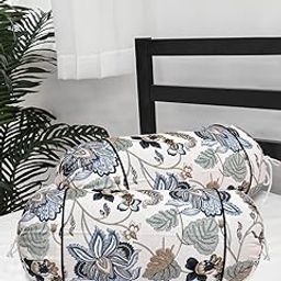 Clasiko® Cotton Bolster Covers; Set of 2; 210 TC; Material - Cotton; Bolster Cover; Size - 30x15 Inches; Color - Blue Green Leaves;-picture-15