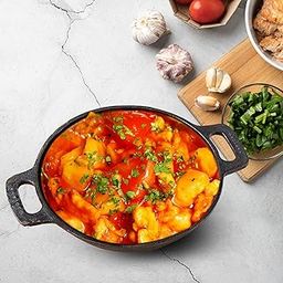 SOLARA Pre Seasoned Cast Iron Kadhai 8 Inch(20 CM), Ready to Use Deep Frying Kadhai 1.8 kg, Naturally Nonstick Cast Iron Kadai with Flat Handles, 1.7 LTR, 100% Pure and Toxin-Free kadhai-image-52